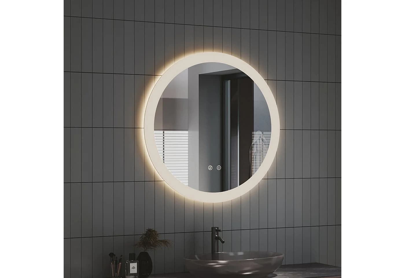 IMPTS Badspiegel mit LED Beleuchtung Dimmbar Anti-Beschlag