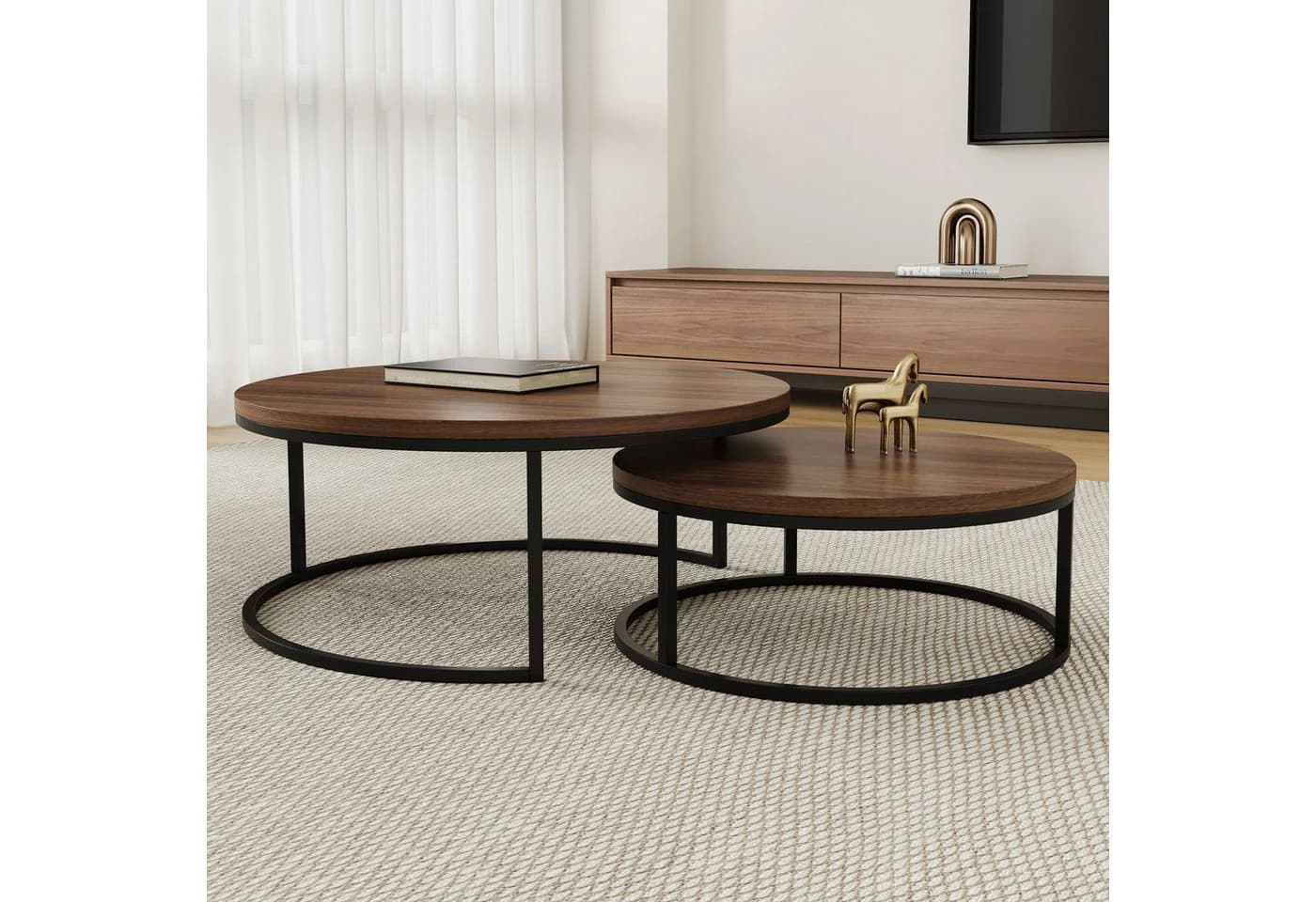 oleyluckidea Couchtisch 90° drehbar braun 2-in-1