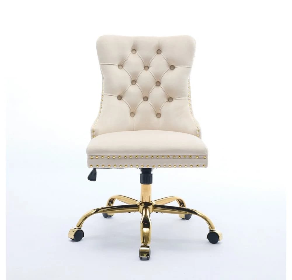 BBWL Polsterstuhl Samt Beige Ergonomisch Höhenverstellbar