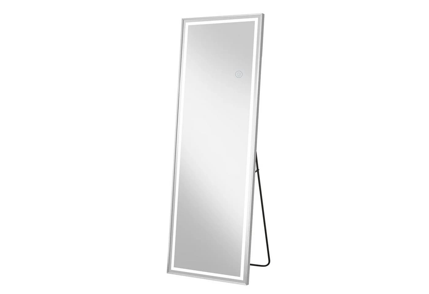 BBWL Ganzkörperspiegel mit LED Beleuchtung Silber Metallrahmen