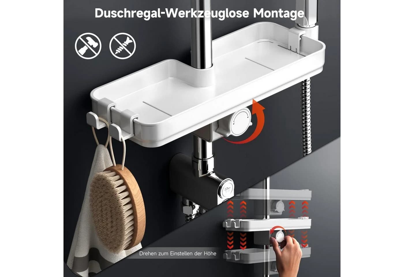 Rainsworth Duschsystem mit Regendusche 25cm Chrom