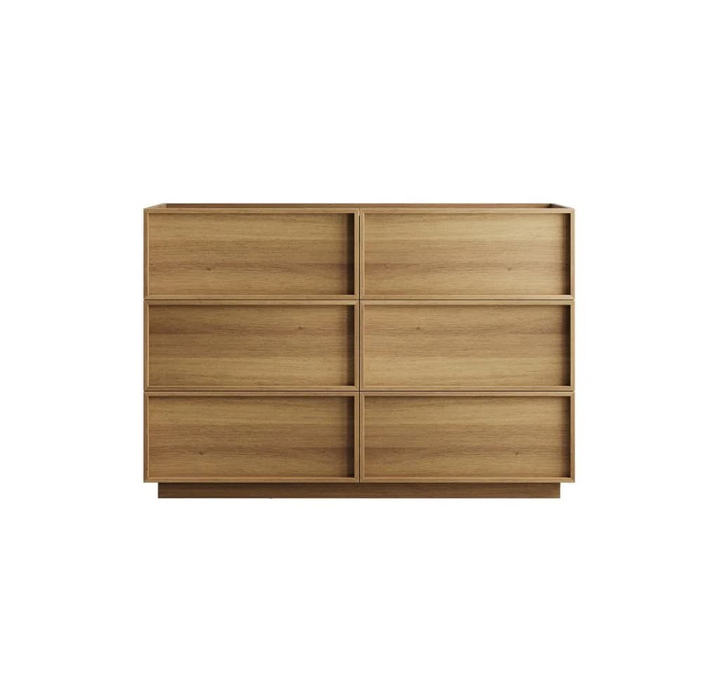 BBWL Stauraumschrank Kommode 6 Schubladen Eiche Modern Grifflos