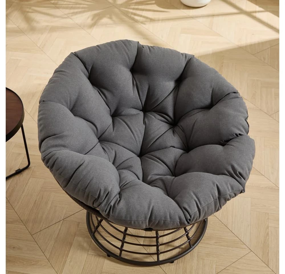 BBG Papasan Sessel mit 360° Drehfunktion & dickem Kissen