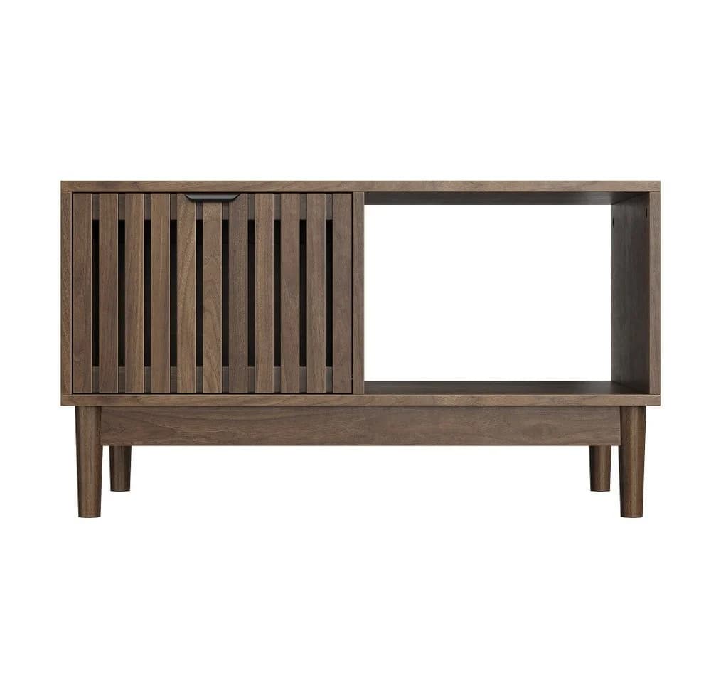 BBWL Couchtisch 80 cm Massivholz Schublade Modern