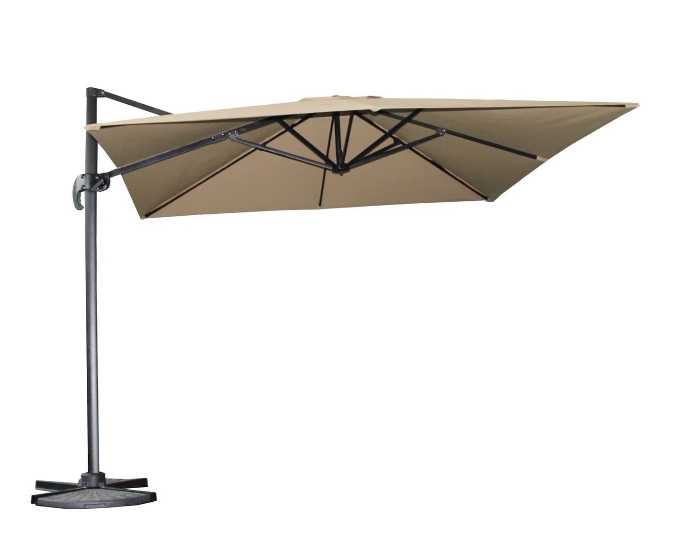 BBWL Sonnenschirm 3x3m Ampelschirm mit 360° Drehfunktion
