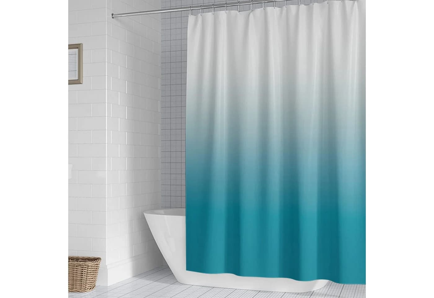 OKWISH Duschvorhang Wasserabweisend Ombre-Design Inkl. Haken