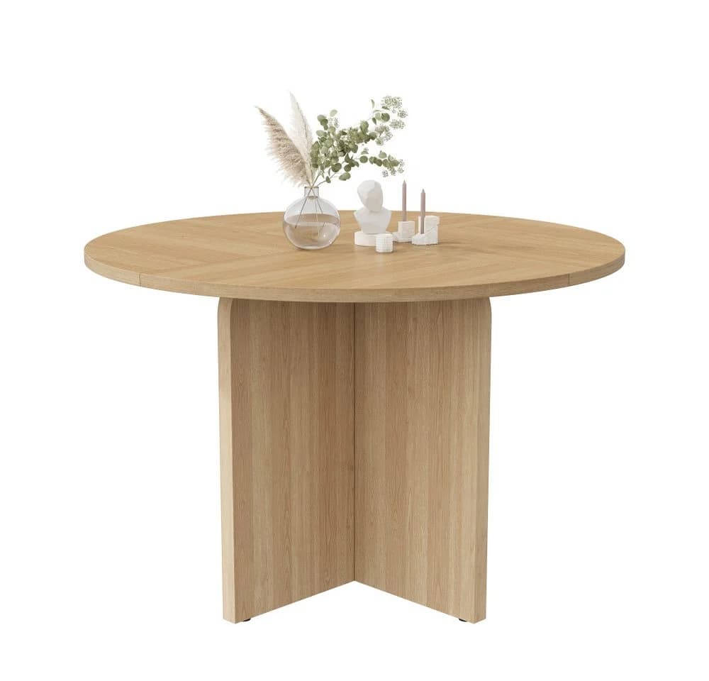 BBWL Runder Esstisch Skandinavisch MDF Beige