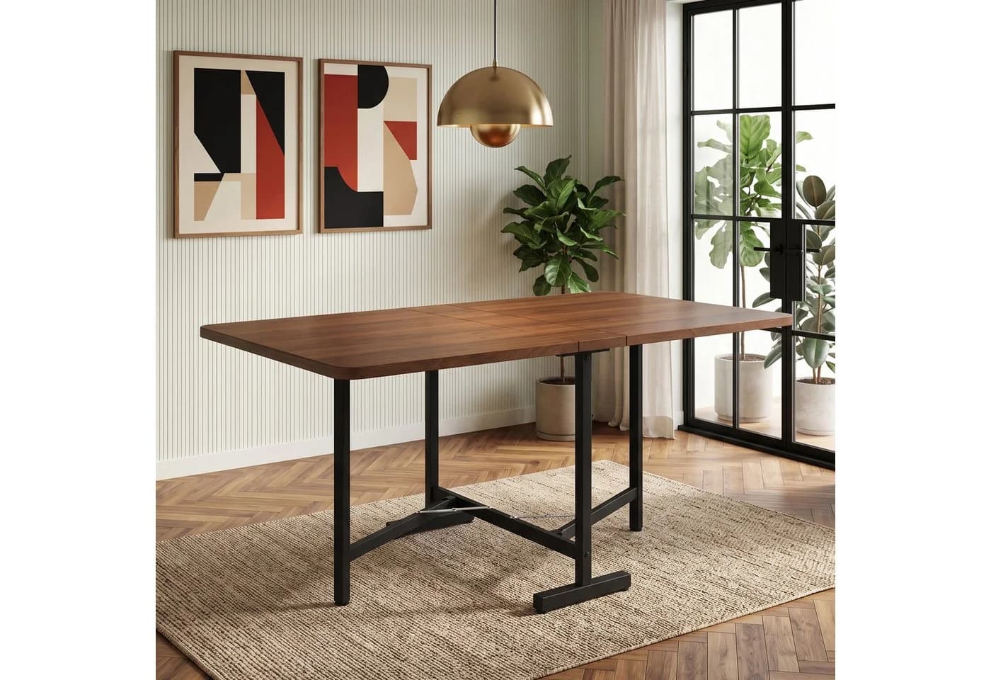 BBWL Ausziehbarer Klapptisch Holzoptik Modern