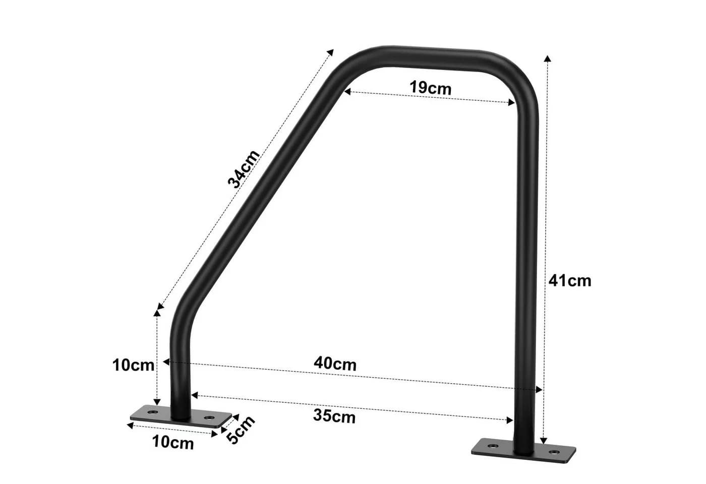 BBG Haltegriff Badezimmer Metall Schwarz Wand- & Bodenmontage