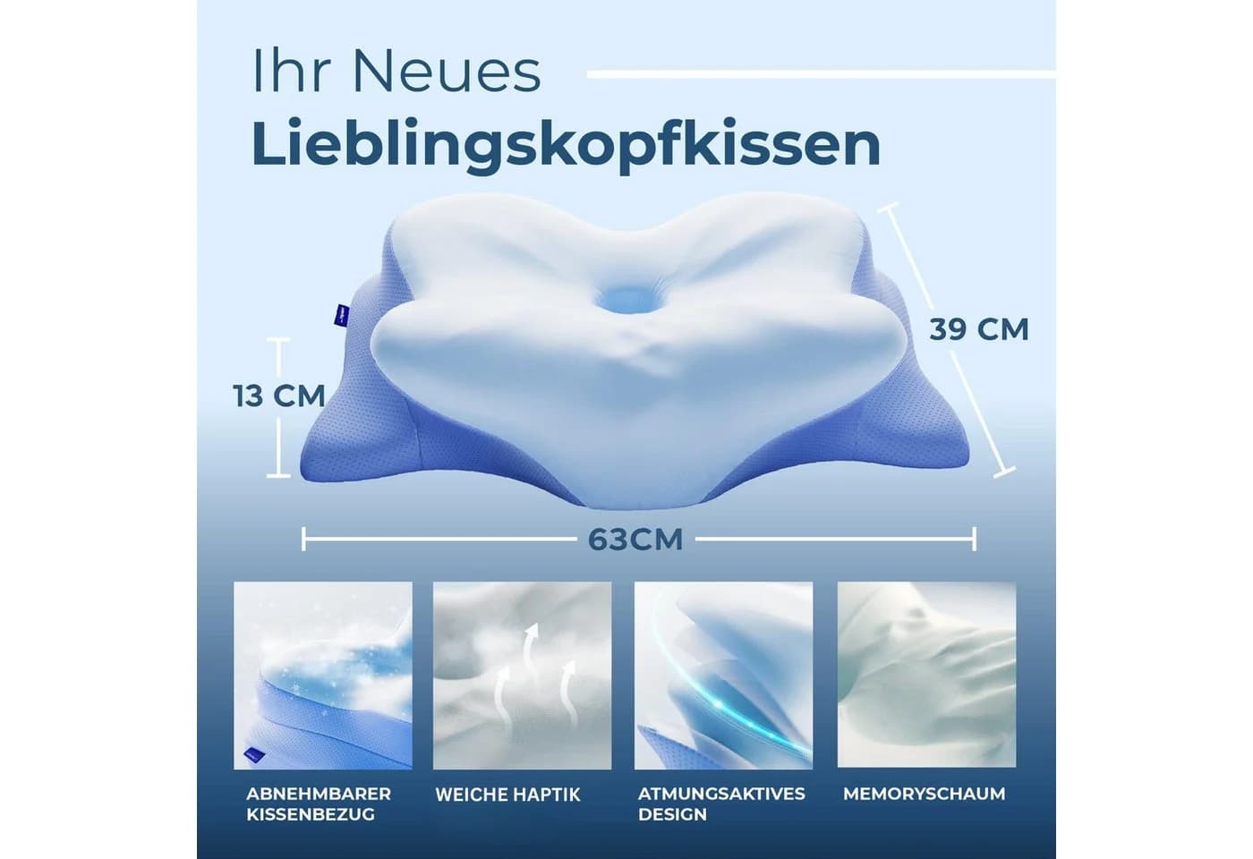 Kityhome Nackenstützkissen Memory Foam Ergonomisch Kühlend