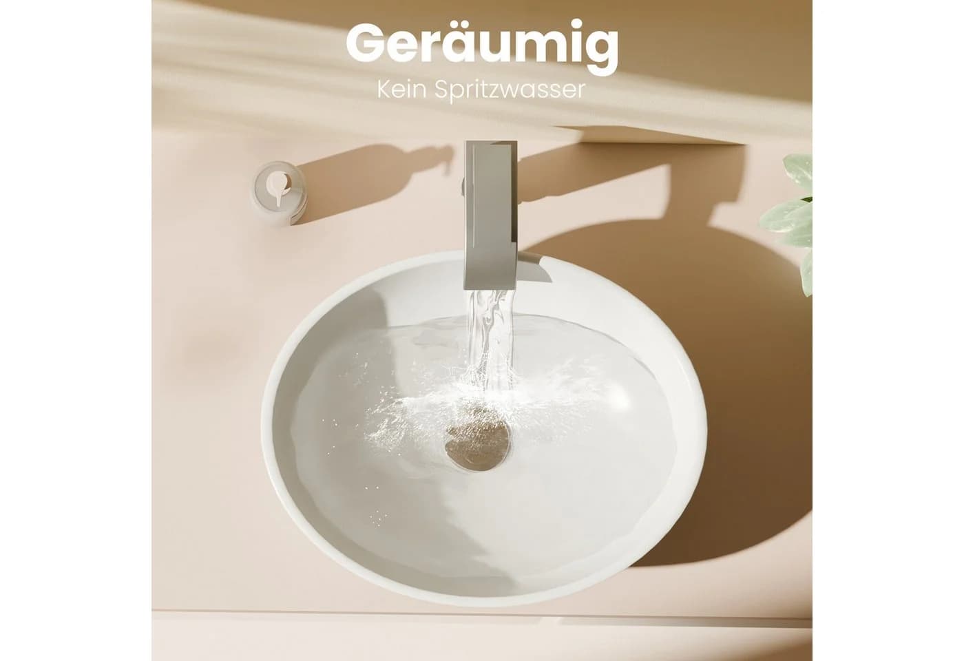 EMKE Aufsatzwaschbecken Oval Weiß Keramik Nano-Beschichtung