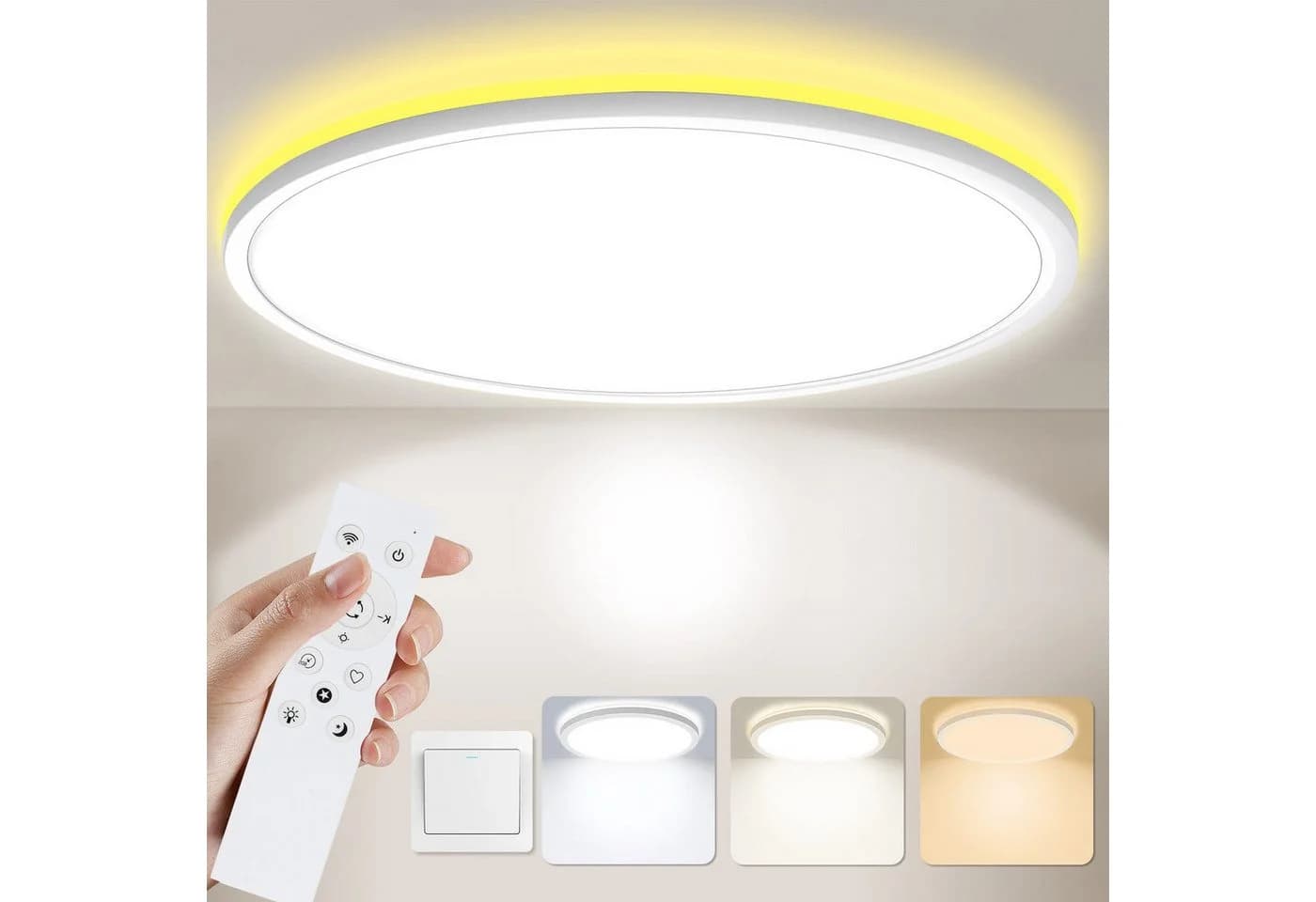 Ophy LED Deckenleuchte 24W 2400lm 30cm Dimmbar Fernbedienung 3000-6000K