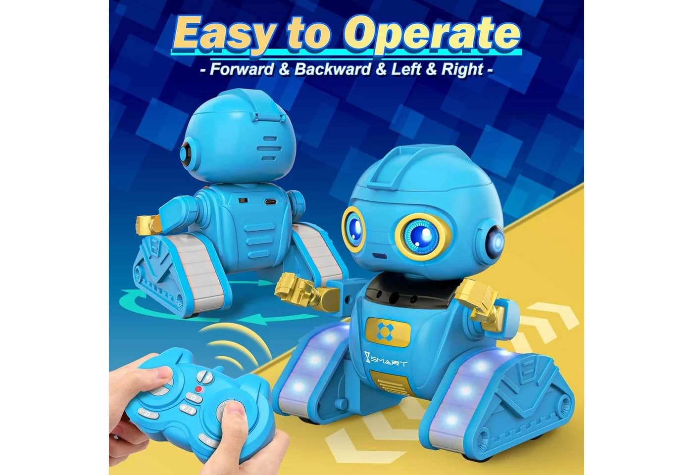 Ophy RC-Roboter Blau mit Projektion, LED-Augen & Gestensteuerung