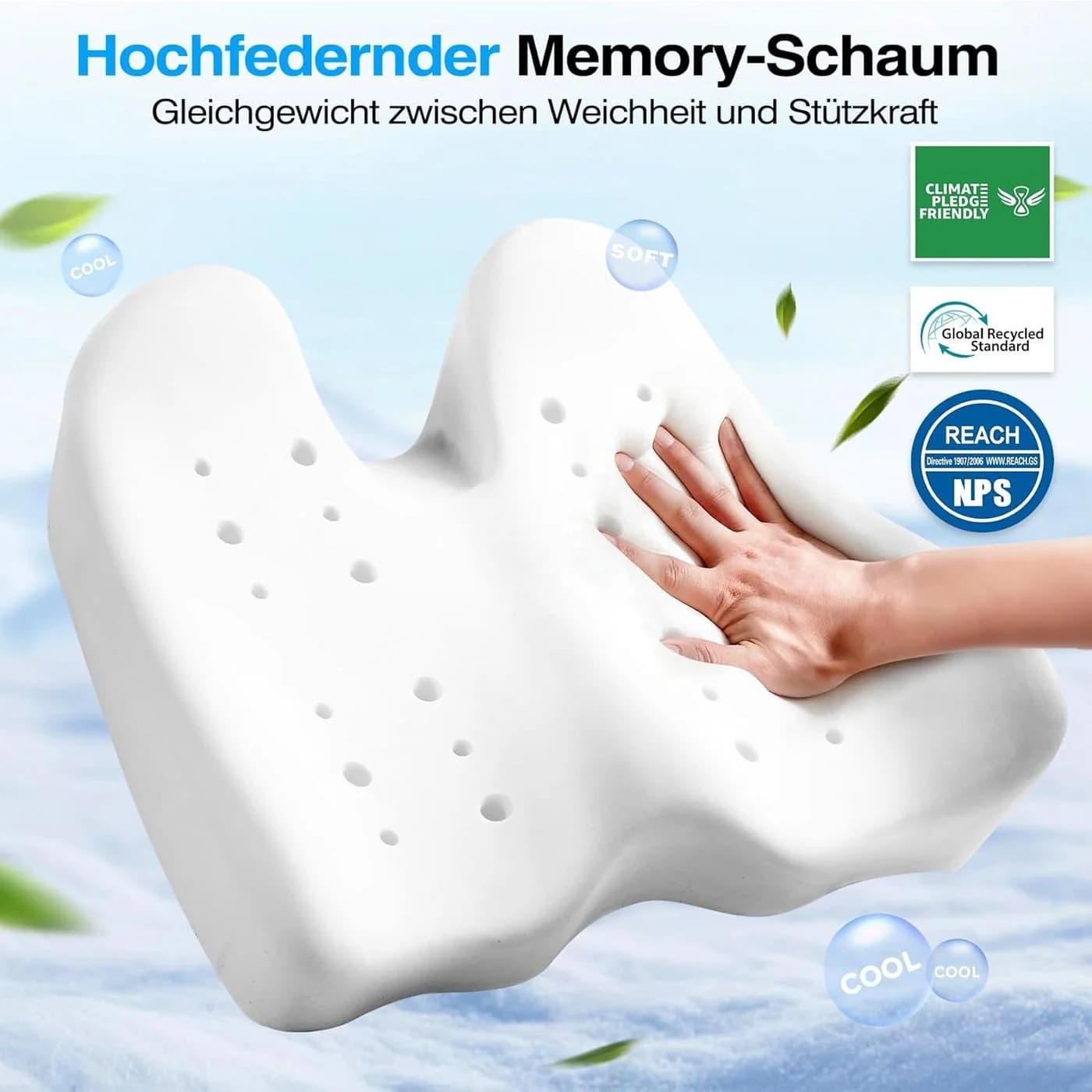 Ophy U-förmiges Memory-Schaum Sitzkissen Schwarz