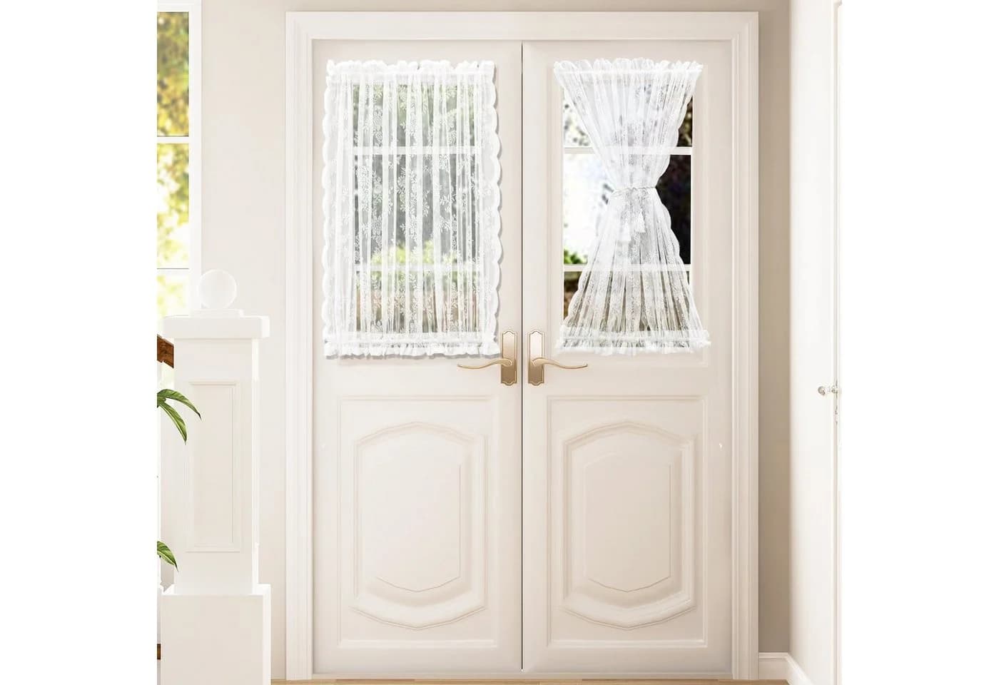 Sunicol Türvorhang Transparent Weiß mit Spannstange