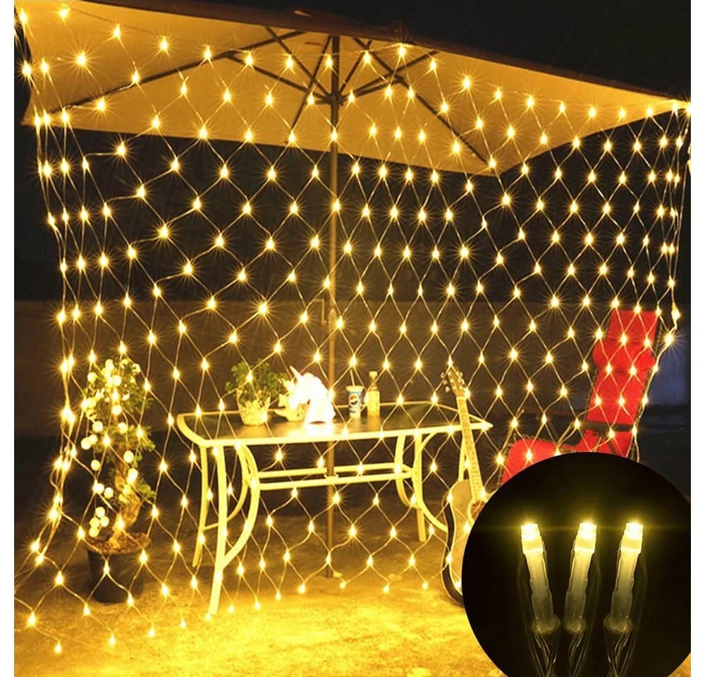 Rosnek Lichternetz Lichtervorhang 8 Modi Warmweiß