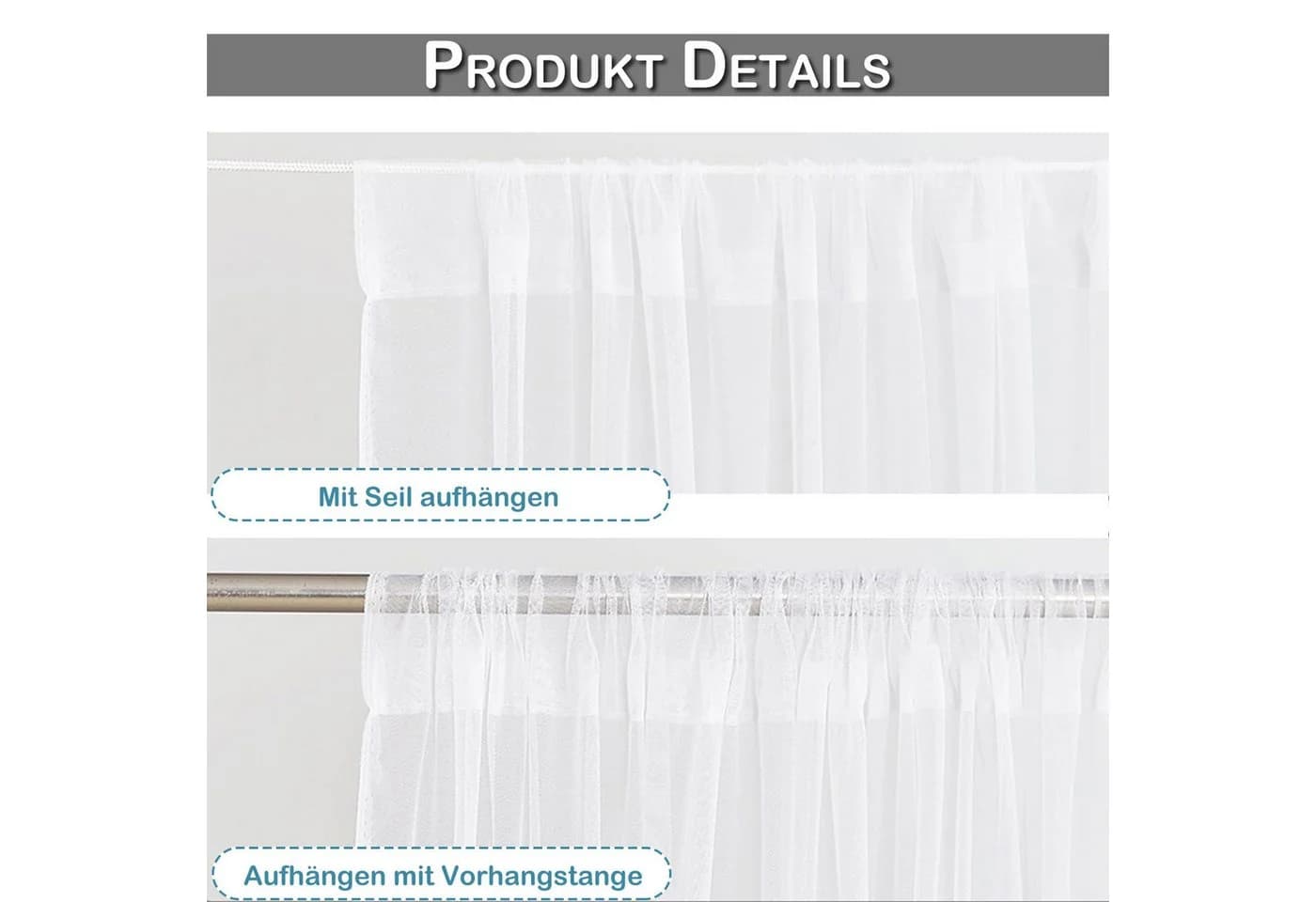 Lapalife Outdoor-Vorhang Transparent Mückenschutz DIY Polyester