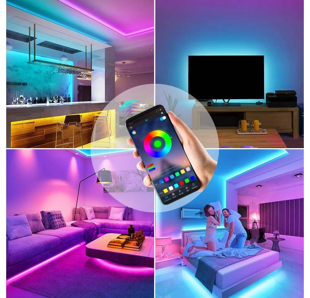 Rosnek LED-Streifen RGB 5V USB App Steuerung TV Hintergrundbeleuchtung