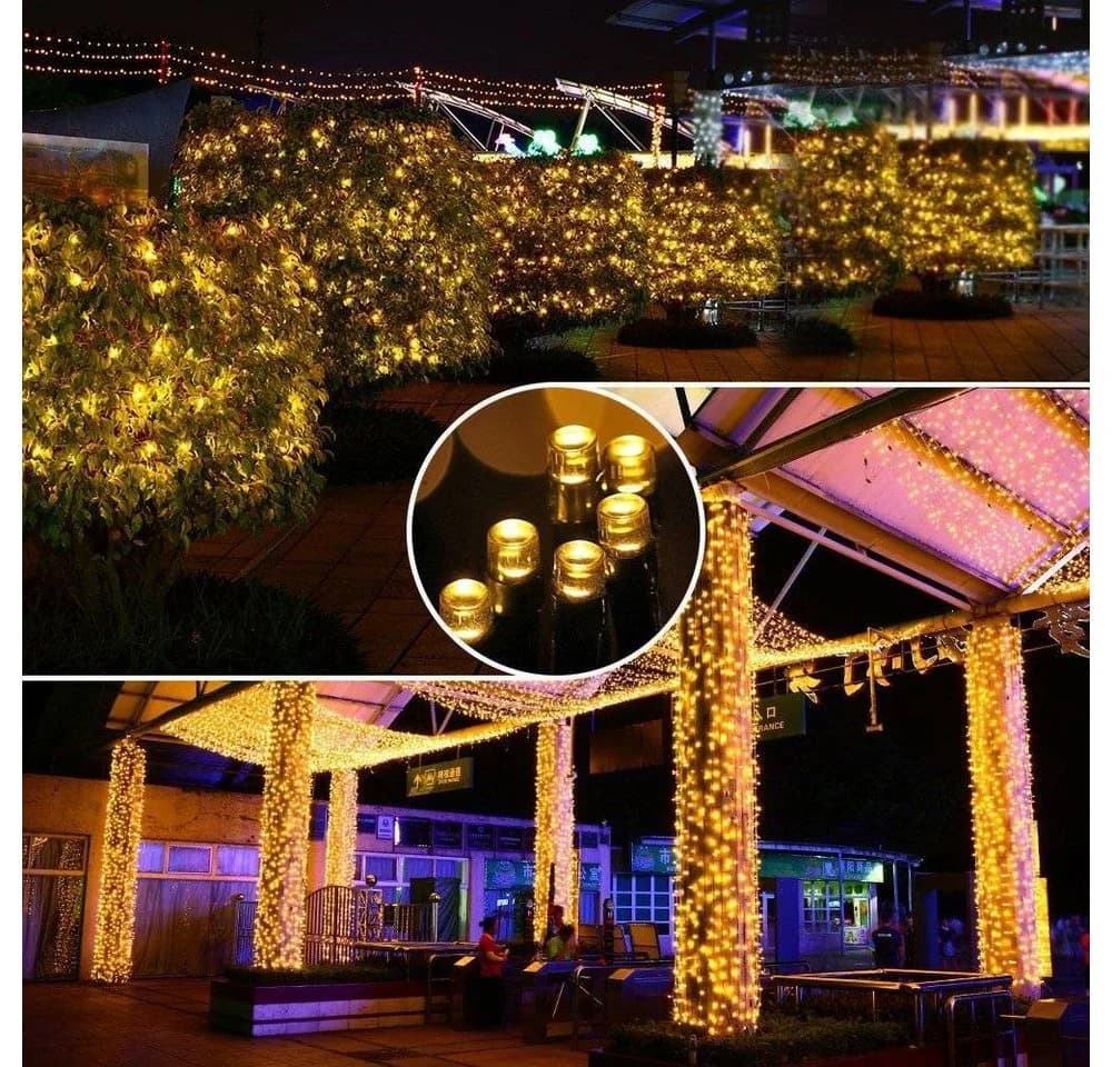 Rosnek LED-Lichterkette Solar 8 Modi Wasserdicht Garten