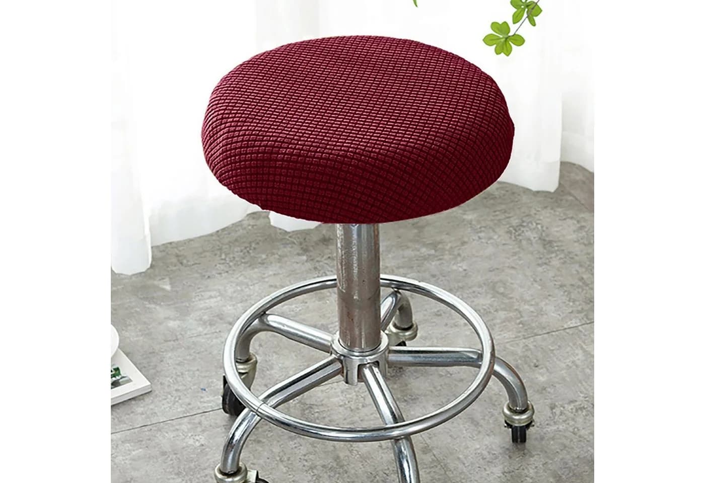 Rosnek Stuhlhusse Barhockerbezug Stretch Weinrot Polyester