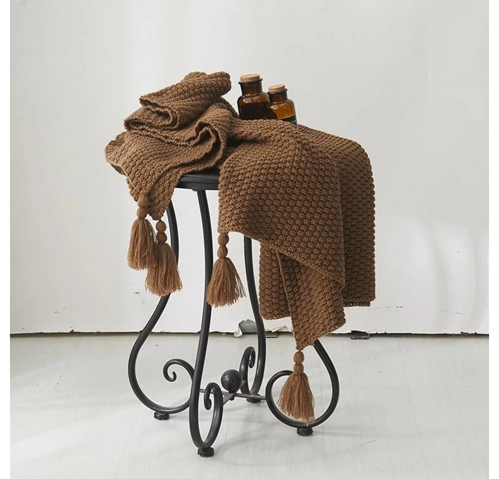BTTO Wohndecke Weich Flauschig Sofa Kuscheldecke Braun
