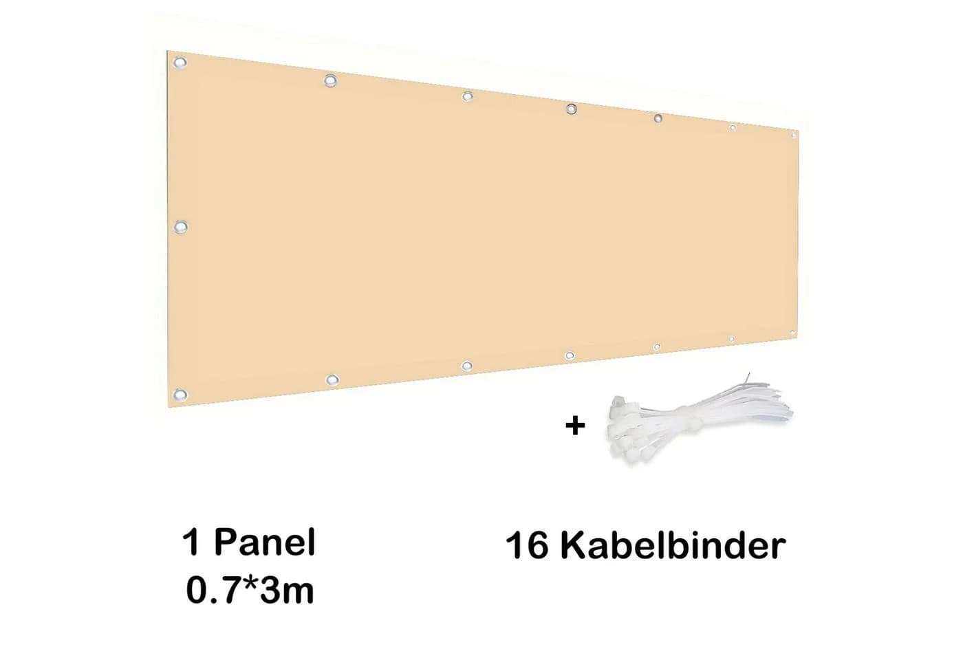 BTTO Balkonsichtschutz Wasserdicht mit Ösen & Kabelbindern