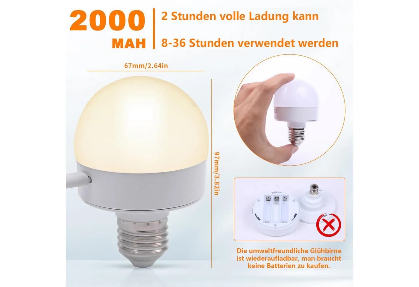 Jibenhome LED Nachtlampe Dimmbar mit Fernbedienung, RGB & Timer, USB-C Aufladbar