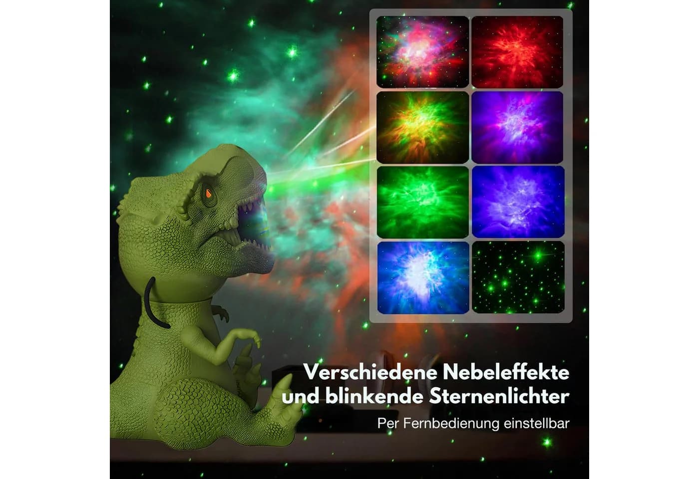 Rosnek Projektionslampe Sternenhimmel Projektor Dimmbar Grün