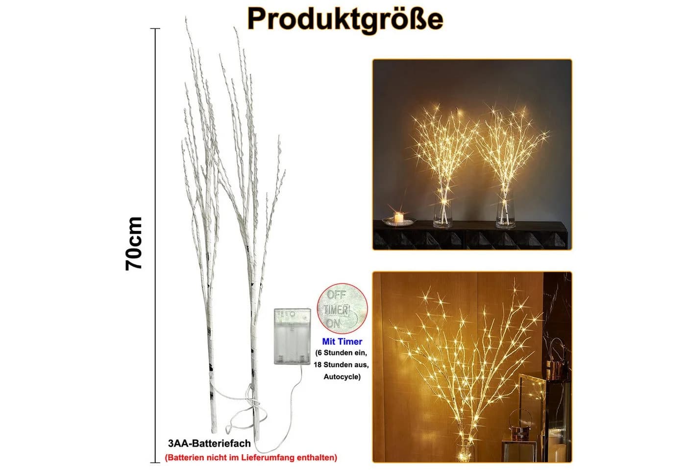 LED-Leuchtzweig - Dekoratives Weihnachtslicht