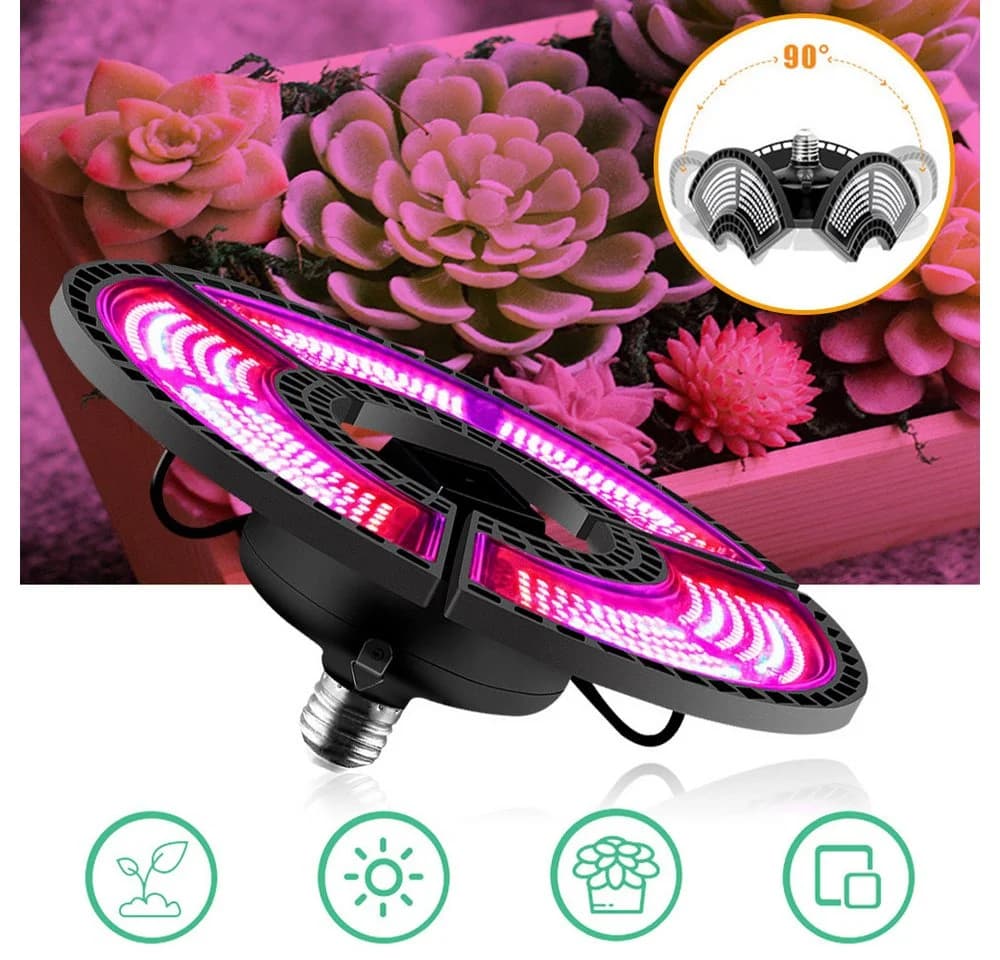 Rosnek Faltbare Pflanzenlampe Vollspektrum LED mit Rot/Blau