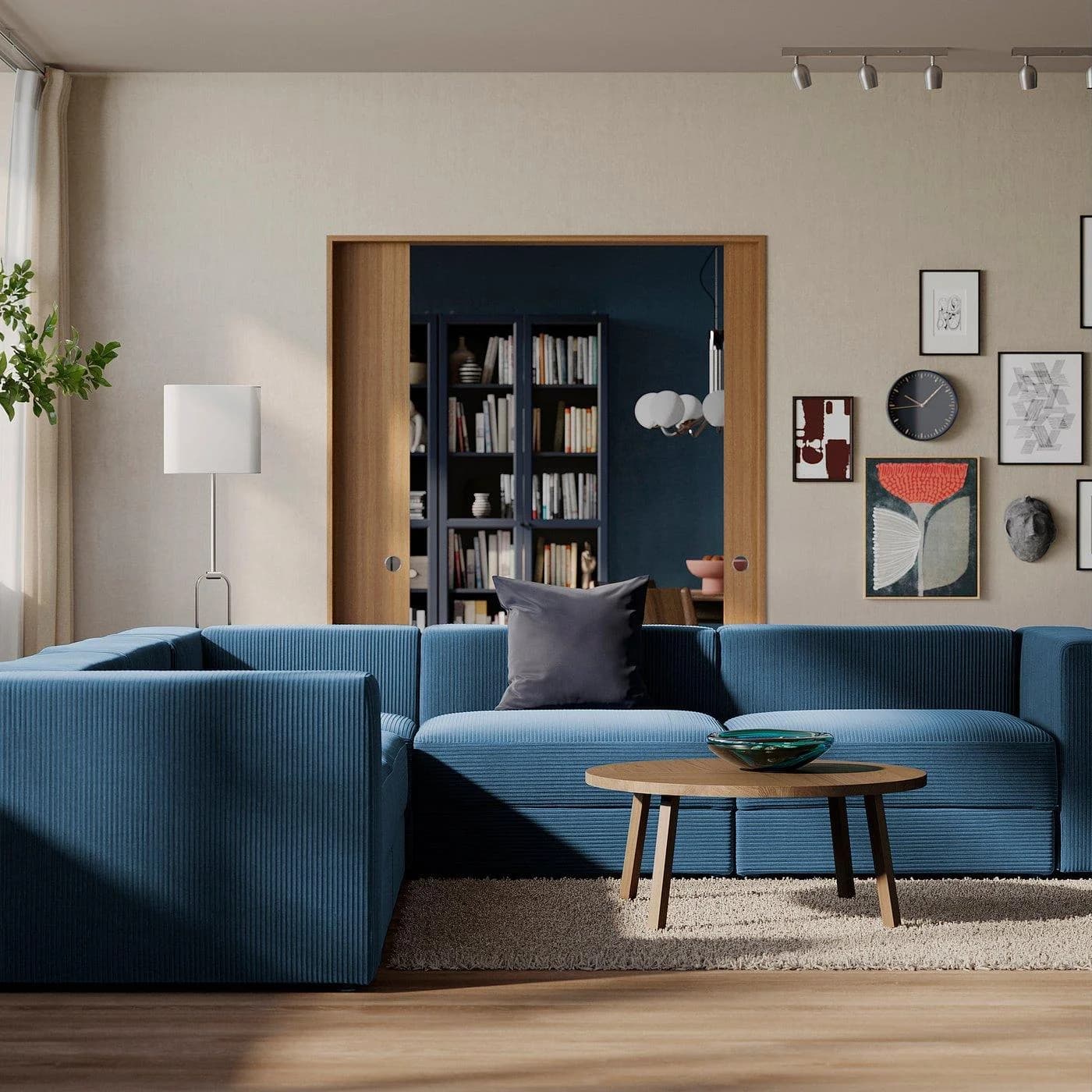 IKEA JÄTTEBO Modulecksofa 6-sitzig Dunkelblau