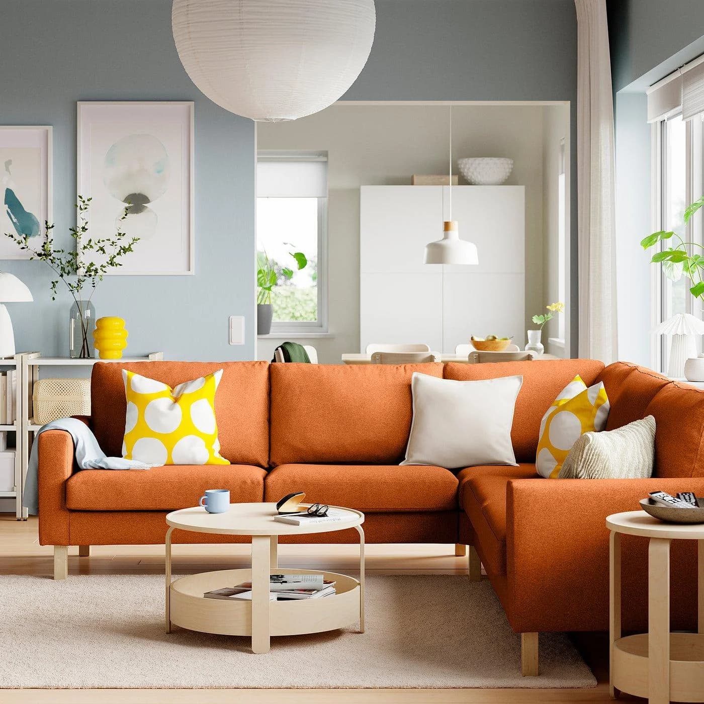 IKEA SALTSJÖBADEN Ecksofa 4-sitzig Dunkelrot
