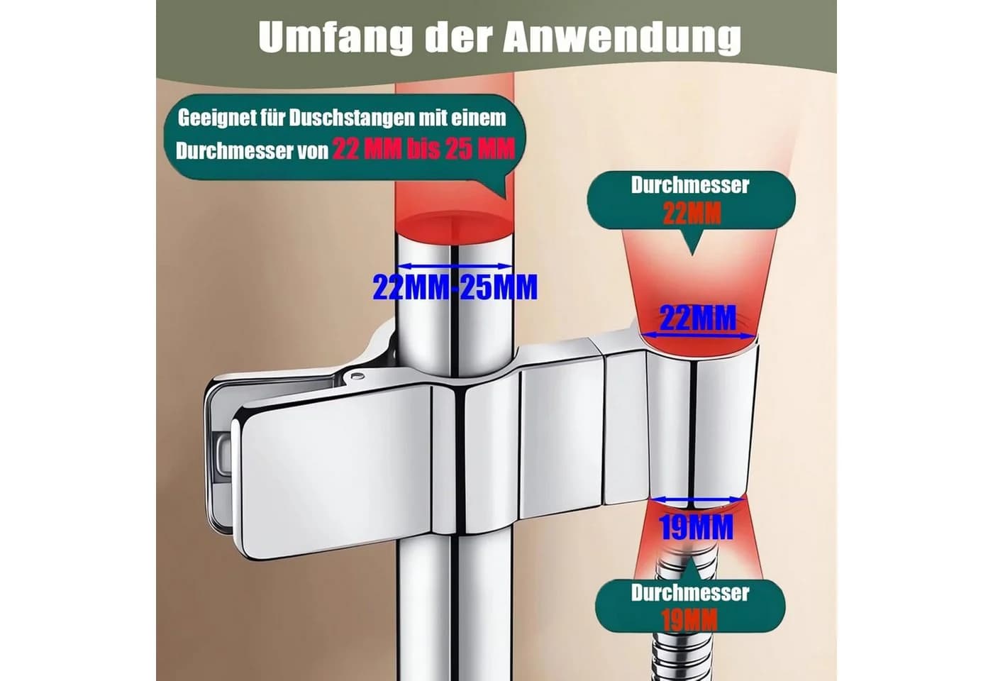 FELIXLEO Handbrause Duschkopfhalterung Verstellbar Chrom