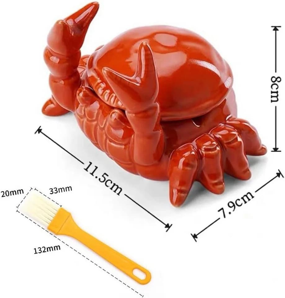 FELIXLEO Aschekasten Krabbenform Orange mit Deckel