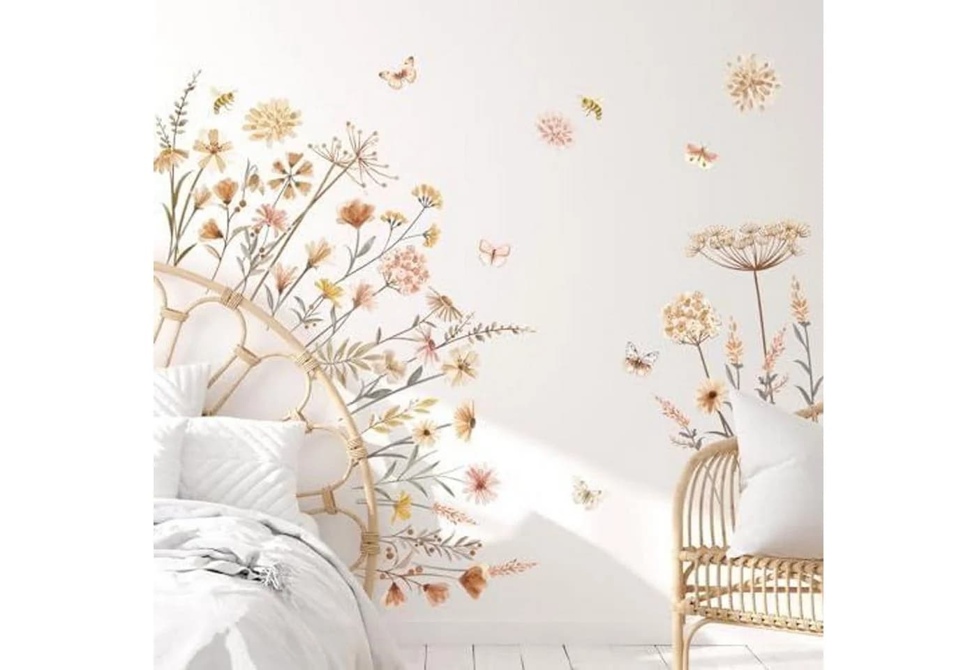 FELIXLEO Wandtattoo Blumen Boho Wandaufkleber Bunt