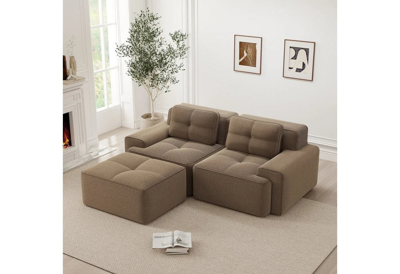 Odikalo Sofa Boneless Modulares Sofa kombinierbar Polstersofa Schlafsofa