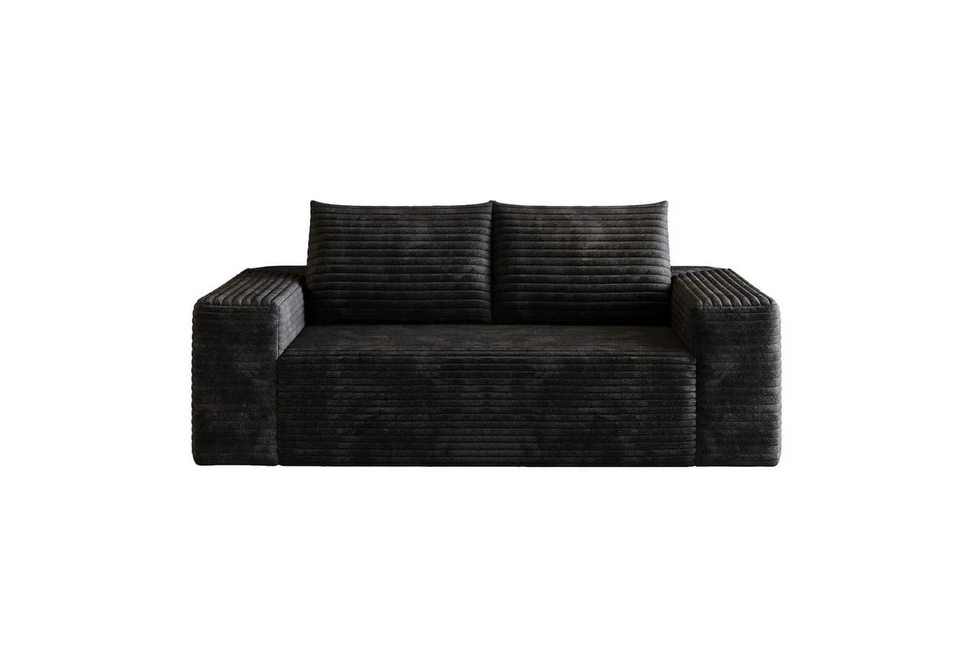 GLP 2-Sitzer Cordsofa Schwarz Boneless mit tiefer Sitzfläche
