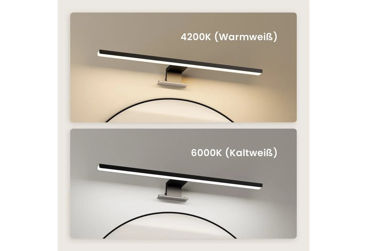 EMKE LED Spiegelleuchte 40cm Schwarz Chrom IP40