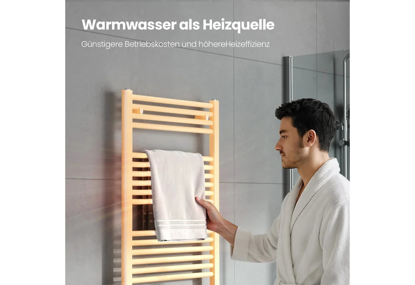 MEYKOERS Badheizkörper Handtuchheizkörper Weiß/Anthrazit