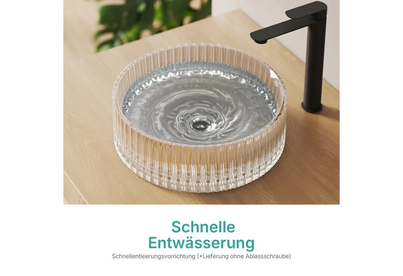 EMKE Aufsatzwaschbecken 40 cm Glas Oval