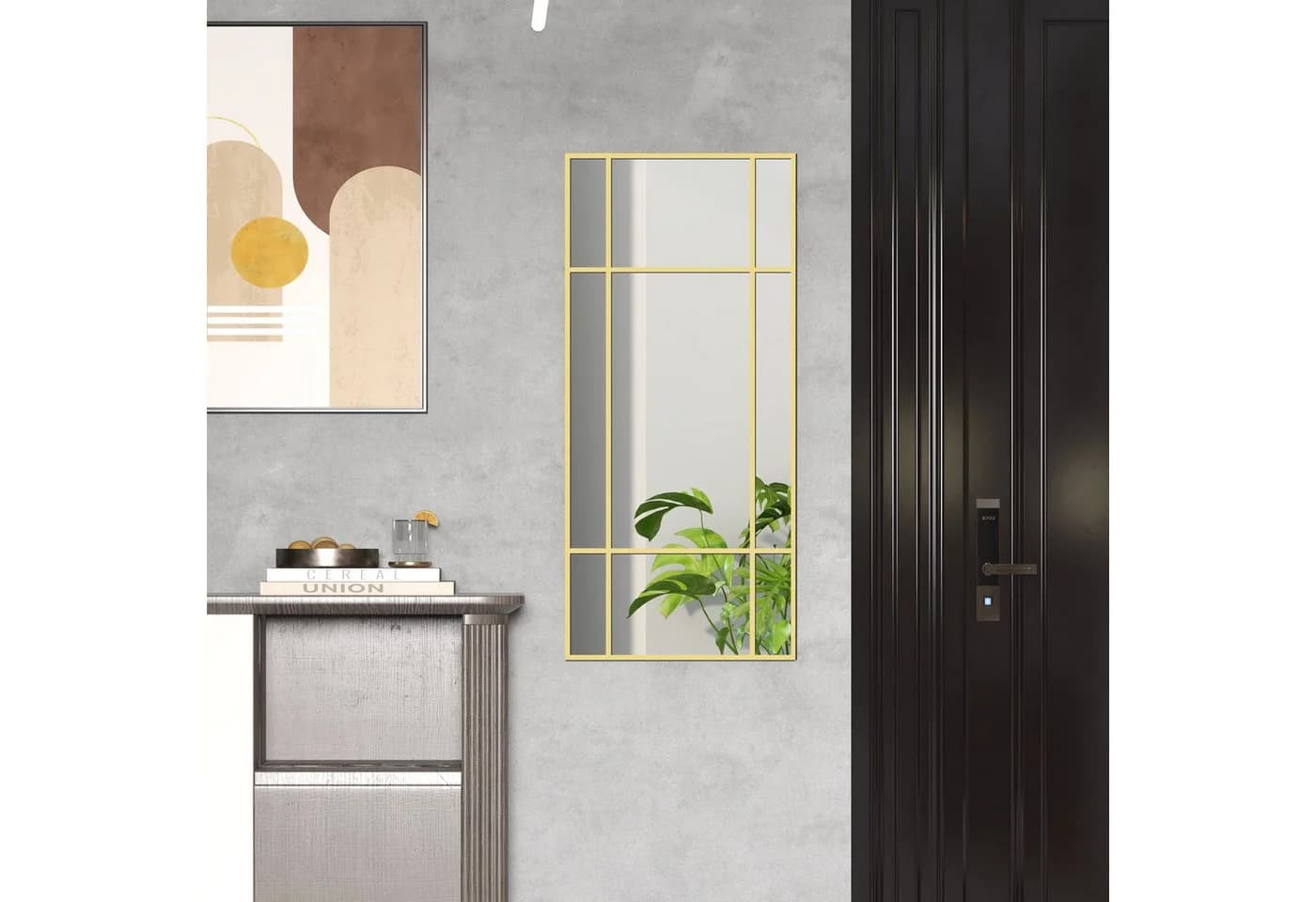 MC Star Wandspiegel Gold Metallrahmen Gitterdesign