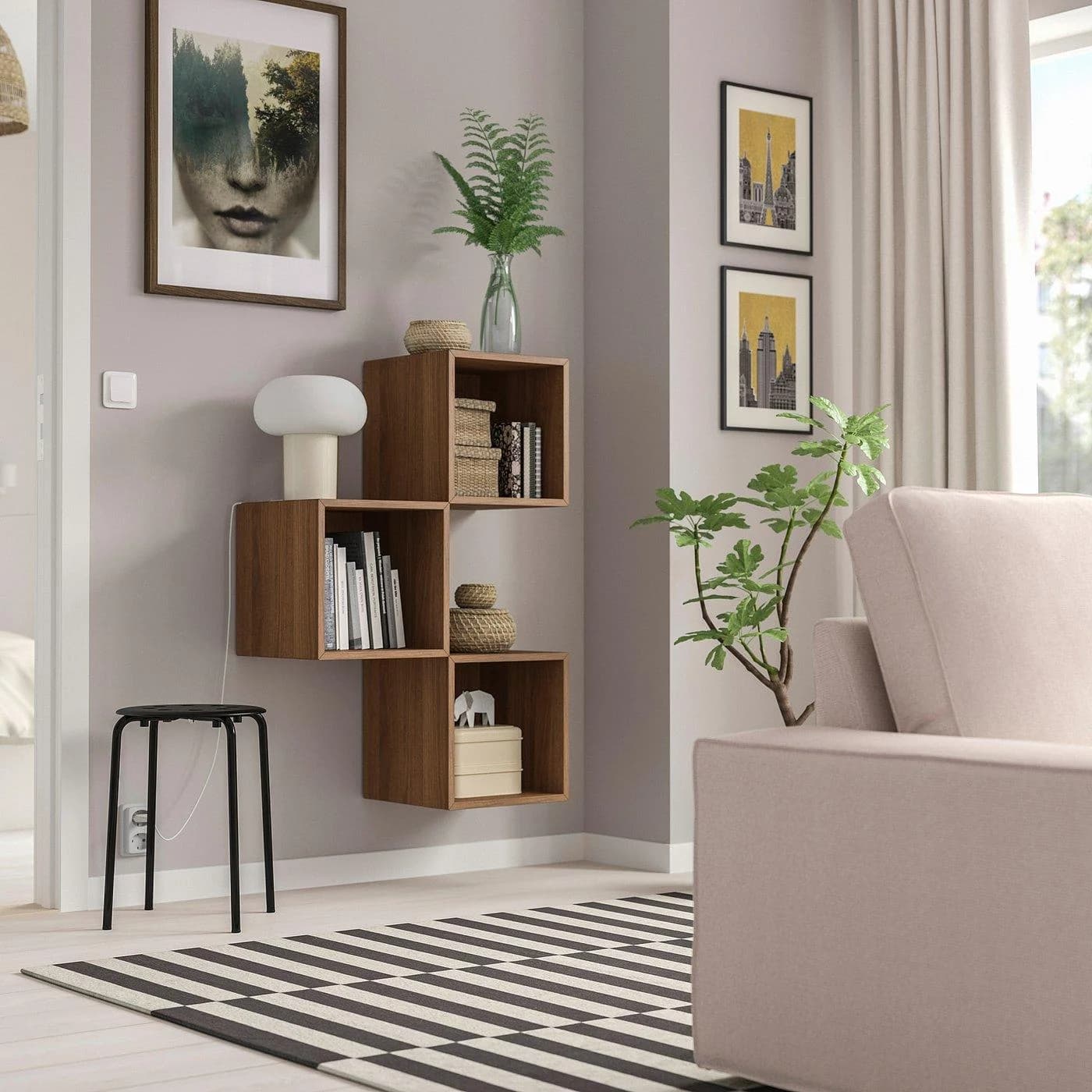 IKEA EKET Schrankkombination für Wandmontage Nussbaumnachbildung