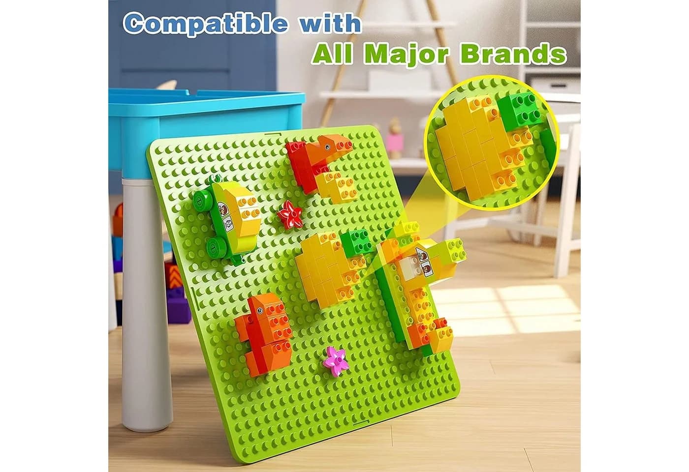 TUWENA Kindertisch 5-in-1 mit 128 Bausteinen und Stuhl