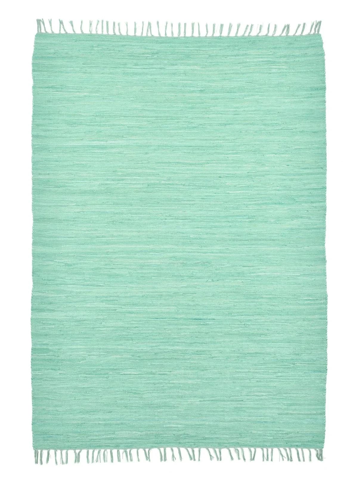 Theko Handwebteppich Mint Melange Baumwolle