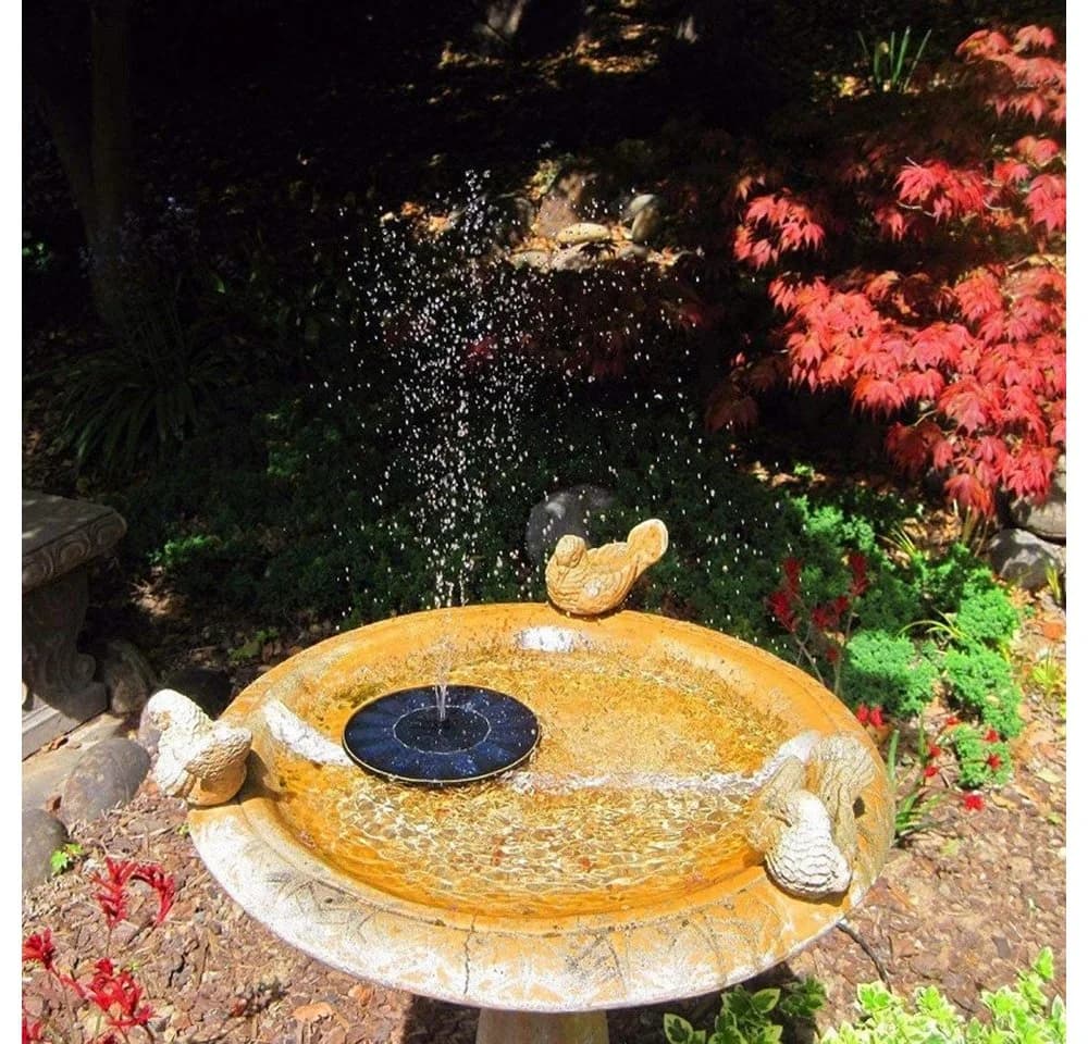 XDeer Solarbrunnen Garten Wasserpumpe Schwarz