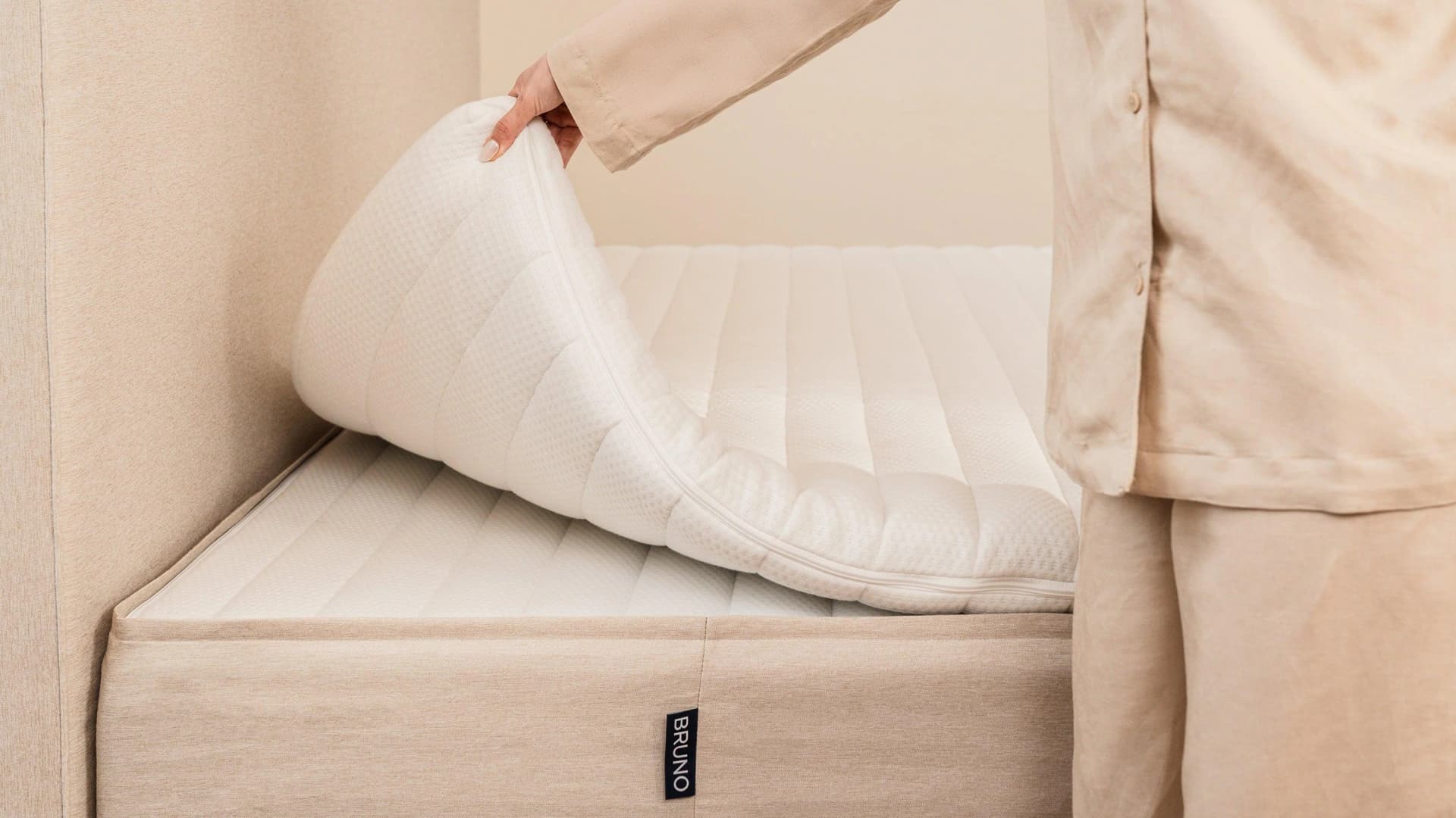 BRUNO Topper PREMIUM samtweicher Bezug Weiß