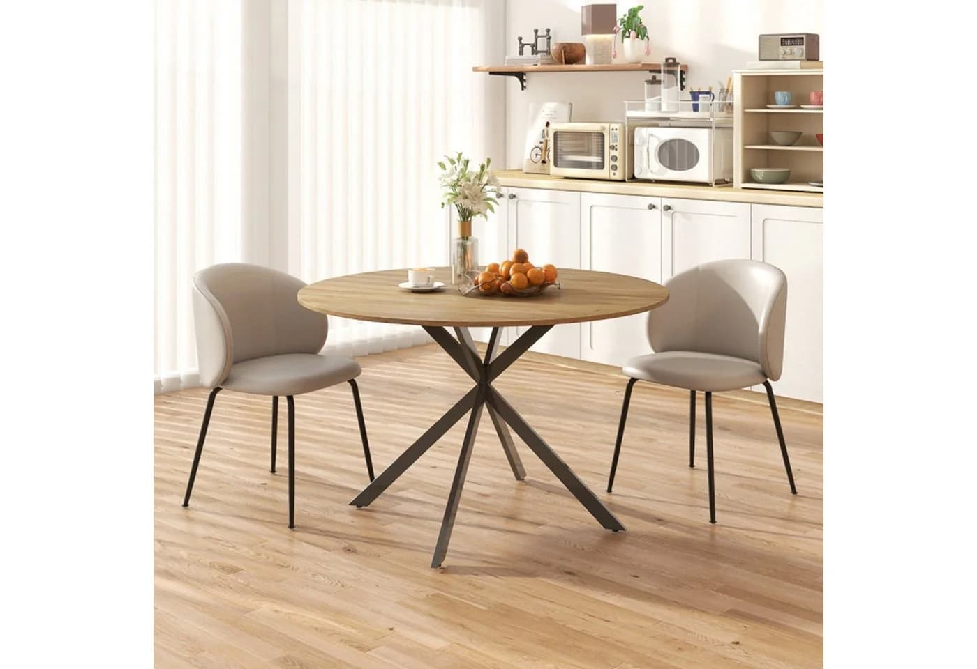 MC Star Esstisch für 4 Personen Ø120 cm Industriestil Stahlbeine