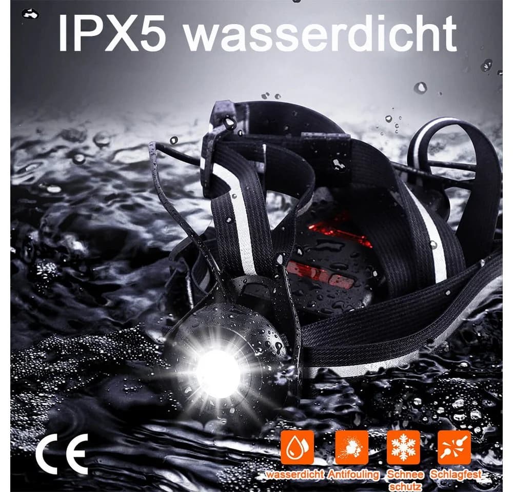 TUWENA LED Taschenlampe Lauflicht USB-C wasserdicht