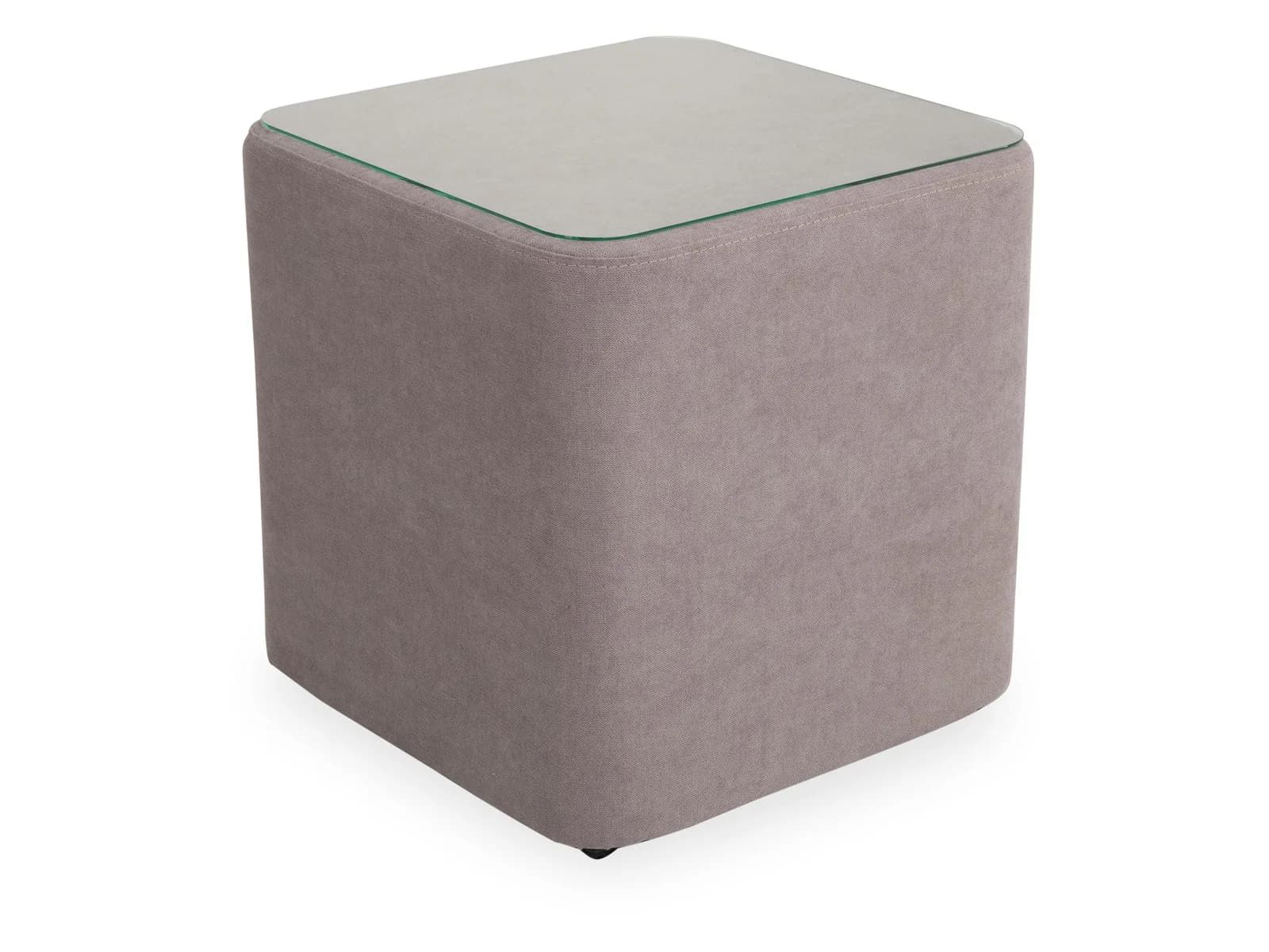 Nachtkommode Elastoform Taupe mit Glasauflage