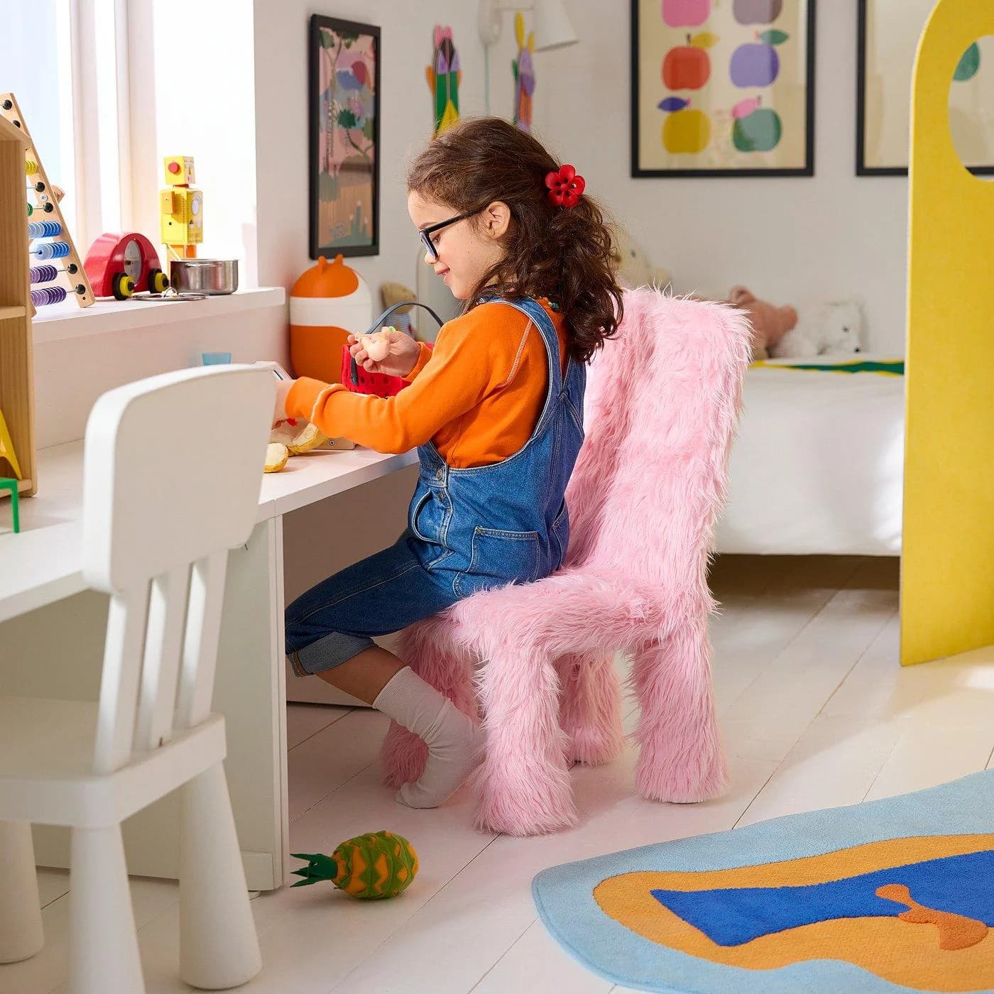 IKEA GREJSIMOJS Bezug für Kinderstuhl Rosa Kunstfaser